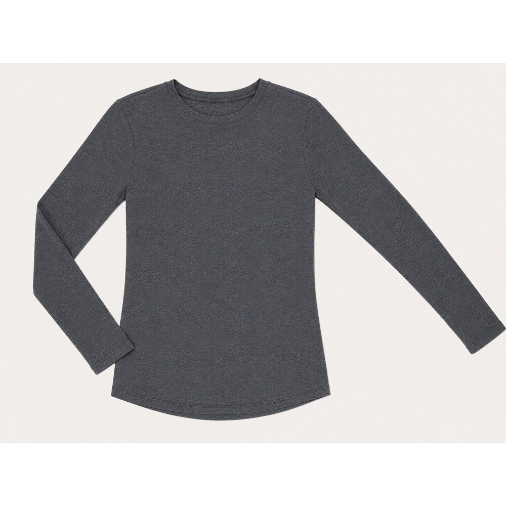 Cuddl Duds Softwear with Stretch Long Sleeve Top – Women’s Small – Charcoal Gray